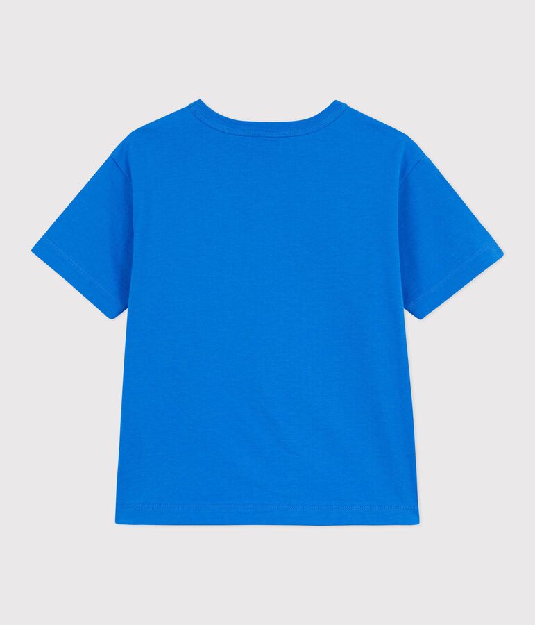 Children's short-sleeved cotton T-shirt blue