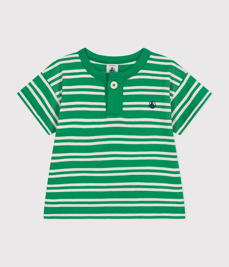 Babies' Short-Sleeved Jersey T-Shirt green/ecru
