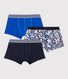 Boys' Blue Cotton Boxer Shorts - 3-Pack