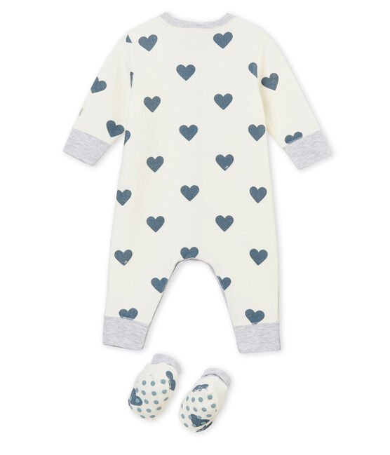 Baby girl's night set MARSHMALLOW white/ASTRO blue