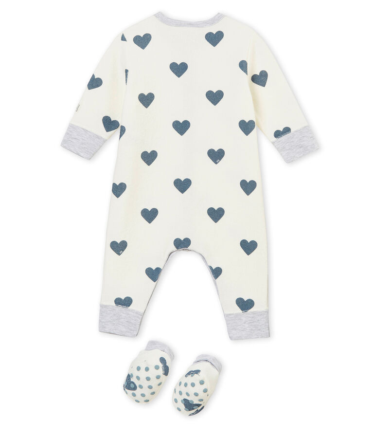 Baby girl's night set white/grey