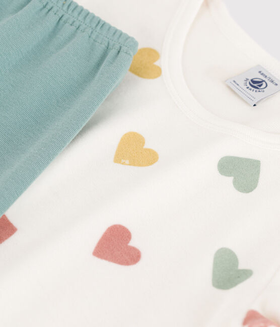 Girls' Velour Nightdress MARSHMALLOW white/MULTICO white