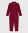 Children's long jumpsuit in plain terry velour AMARANTE