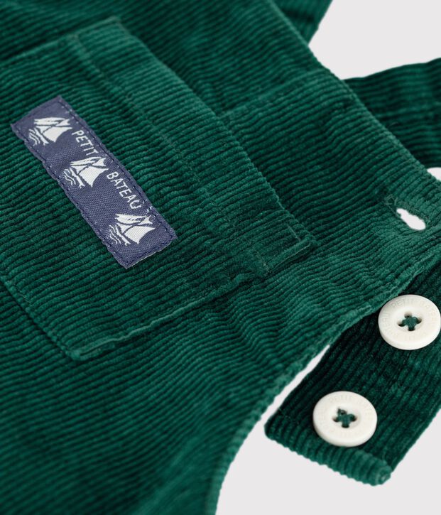 Babies' long-leg dungarees in plain corduroy TREE