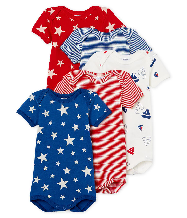 Baby Boys' Short-Sleeved Bodysuit - Set of 5 multicolor