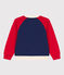 Boys' Fleece Baseball Jacket CHALOUPE blue/MULTICO white