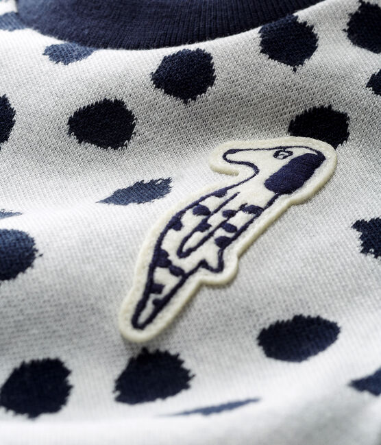 Unisex Babies' Sweatshirt by Jean Jullien MARSHMALLOW white/DOTTIES