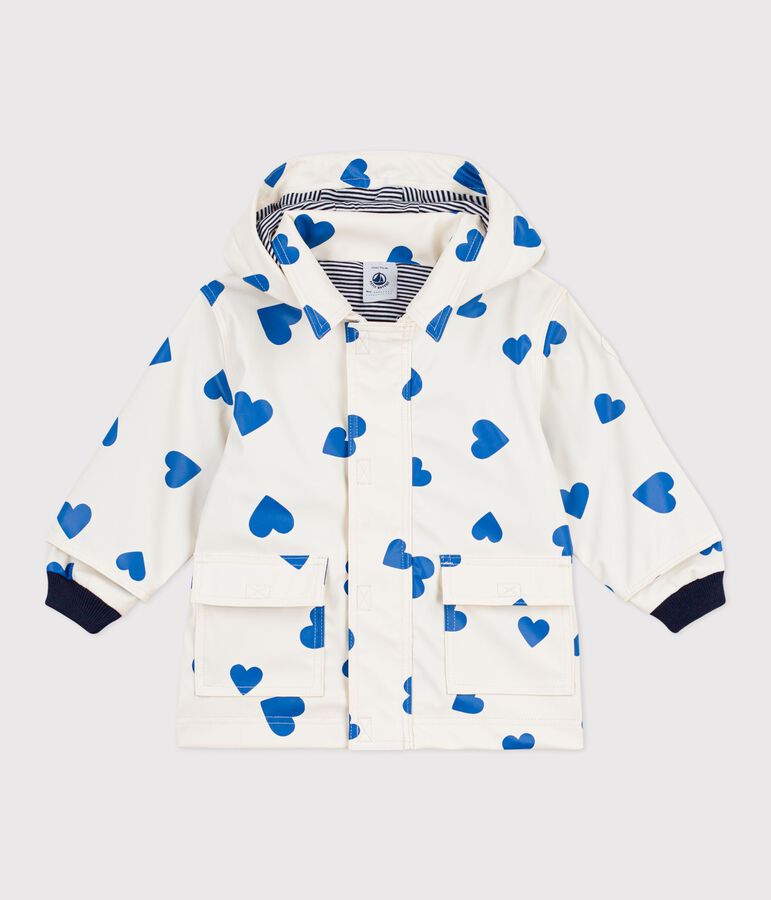 Babies' iconic raincoat Ecru/blue