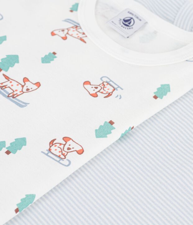 Pack of children's short-sleeved dog-print cotton T-shirts multicolor