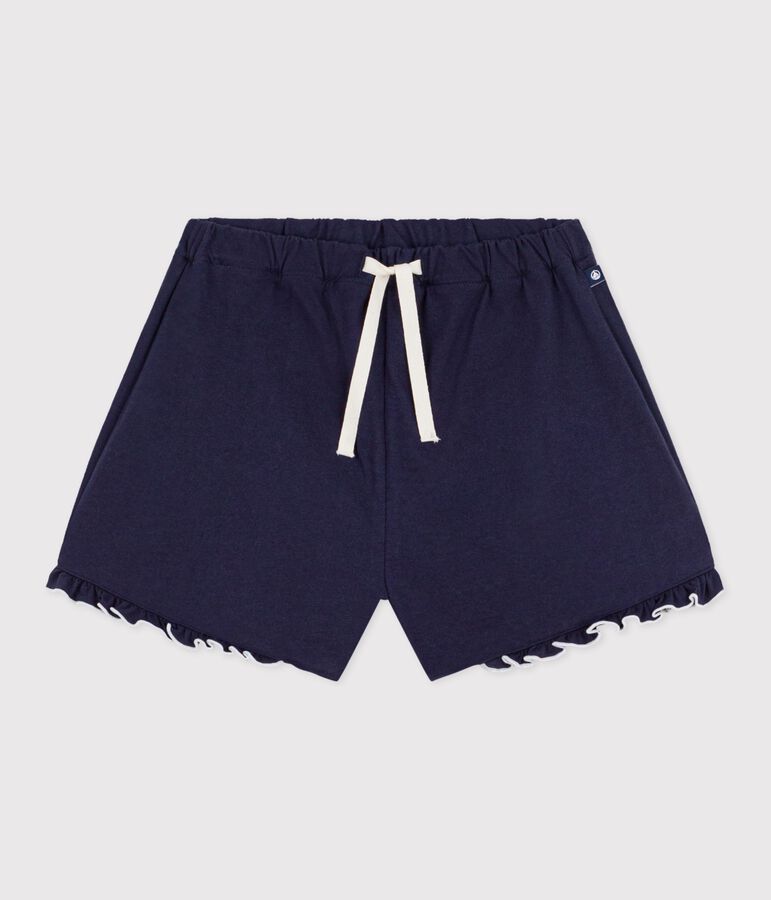 Children's plain cotton shorts blue
