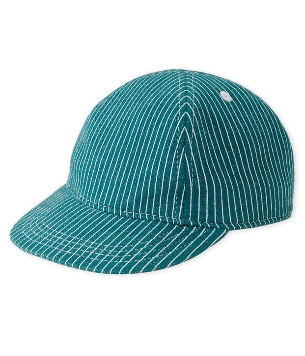 Baby boys' striped cap green/white