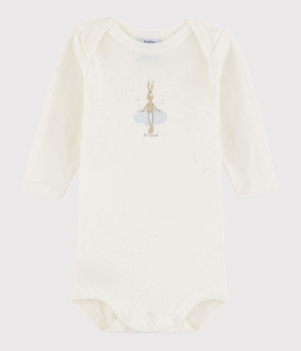 Baby Boys' Long-Sleeved Bodysuit Lait white