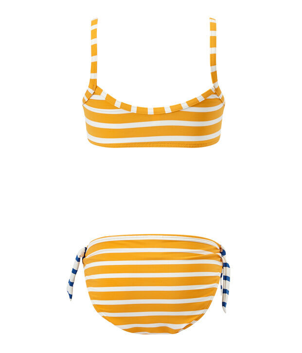 Girl's two-piece swimsuit yellow/white