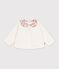 Babies' plain cotton sweatshirt with a printed collar MILK