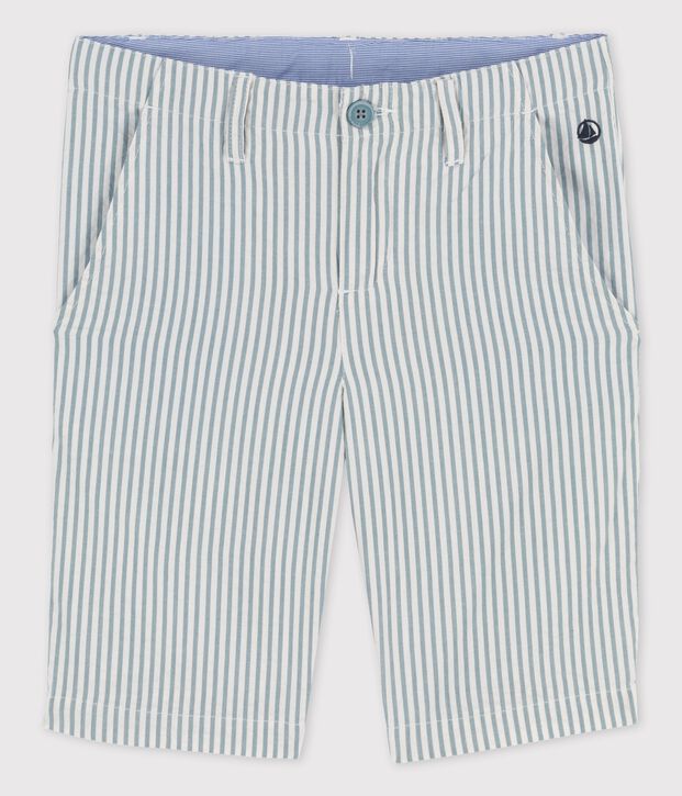 Boys' Seersucker Bermuda Shorts white/green