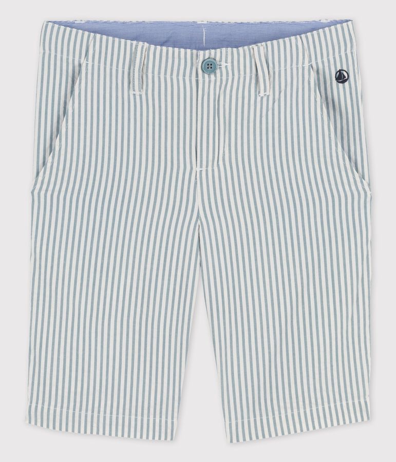 Boys' Seersucker Bermuda Shorts white/green