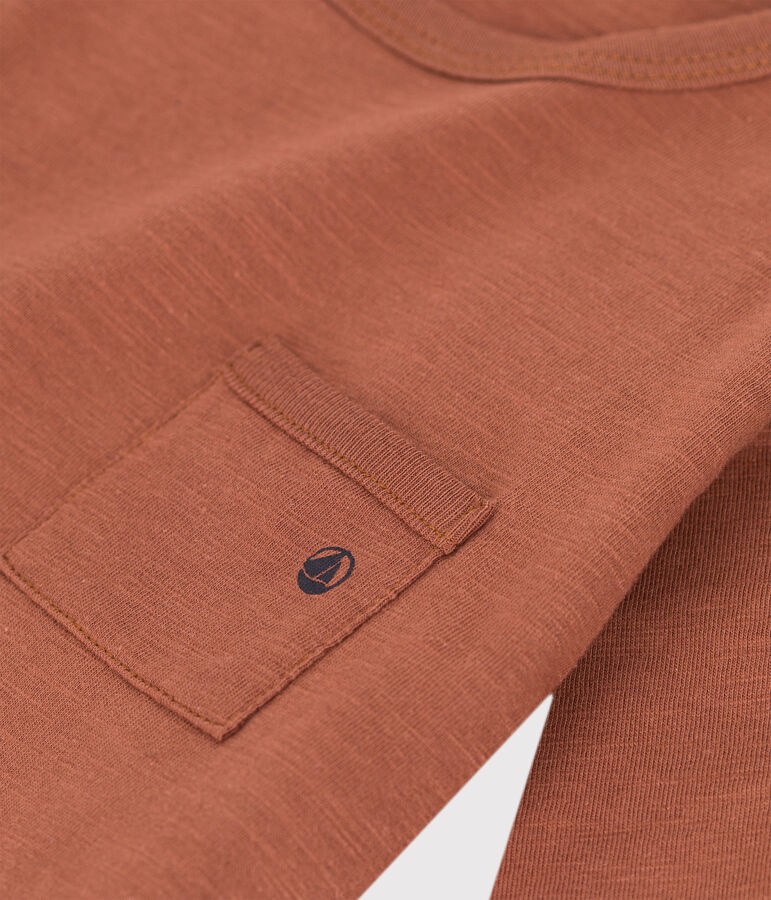 Babies' Long-Sleeved Cotton T-shirt brown