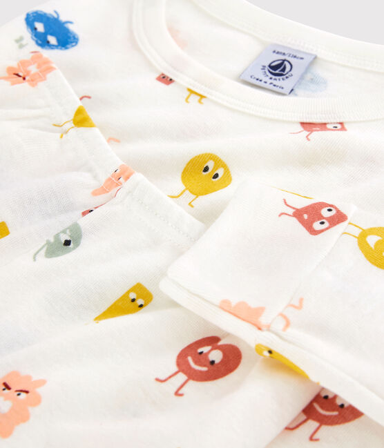 Unisex Feelings Themed Cotton/Lyocell Pyjamas MARSHMALLOW white/MULTICO white