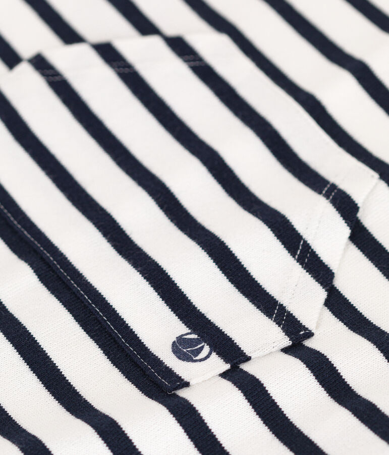 Babies' Striped Jersey Playsuit white/blue