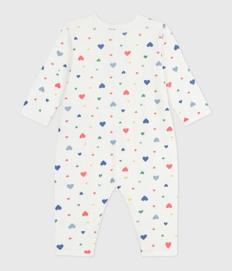 Babies' footless printed cotton pyjama suit white/multicolor