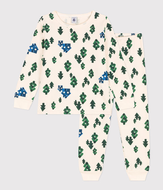 Children's Unisex Chalet Fleece Pyjamas AVALANCHE white/MULTICO
