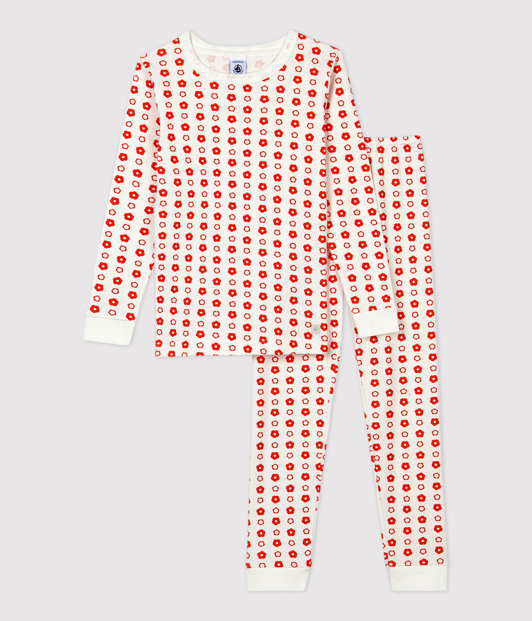 Unisex Snugfit Graphic Print Organic Cotton Pyjamas white/red
