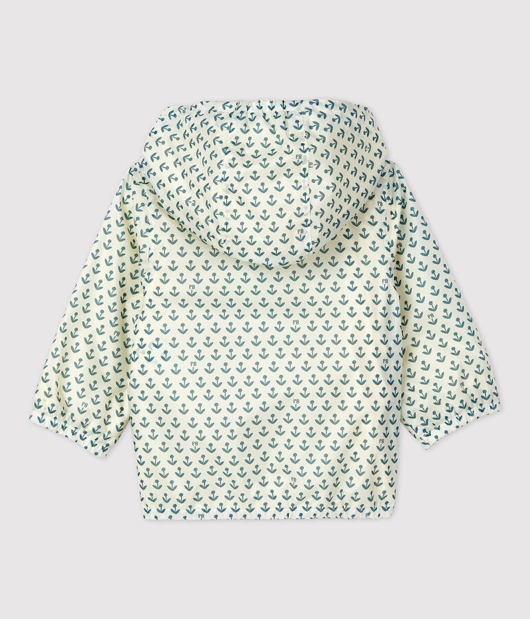 Babies' Recycled Polyester Windbreaker Ecru/green