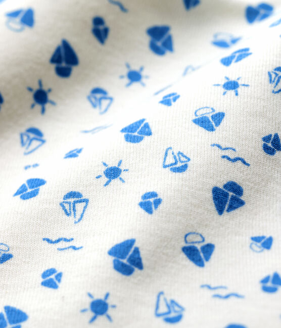Organic Cotton Baby Bib MARSHMALLOW white/COOL blue
