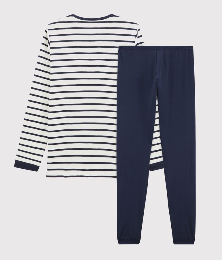 Boys' Cotton Pyjamas with Sailor Stripes white/blue