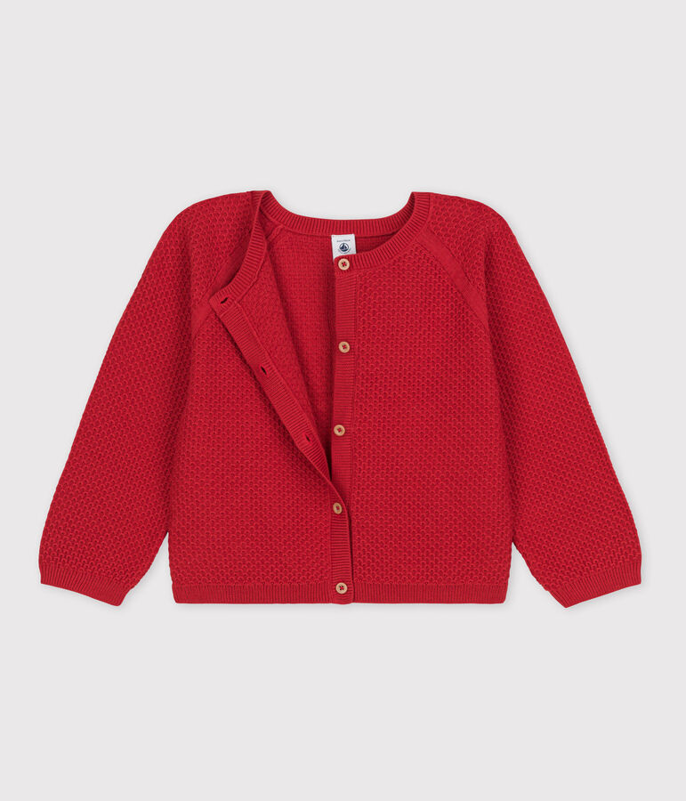 Girls' Cotton Cardigan red