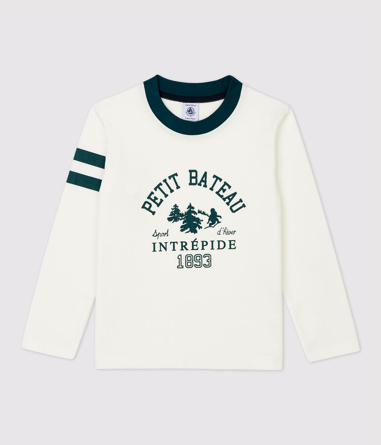Boys' Long-Sleeved Cotton T-Shirt white