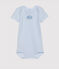 Baby boy short-sleeve bodysuit in milleraies stripe FRAICHEUR blue/ECUME white