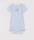 Baby boy short-sleeve bodysuit in milleraies stripe