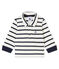 Baby boy's sailor striped polo shirt MARSHMALLOW white/SMOKING blue