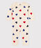 Babies' Heart Patterned Footless Cotton Sleepsuit AVALANCHE white/MULTICO