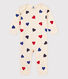 Babies' Heart Patterned Footless Cotton Sleepsuit