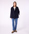Women's woolen broadcloth pea coat SMOKING blue