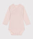 Babies' Long-Sleeved Cotton Wrapover Bodysuit.