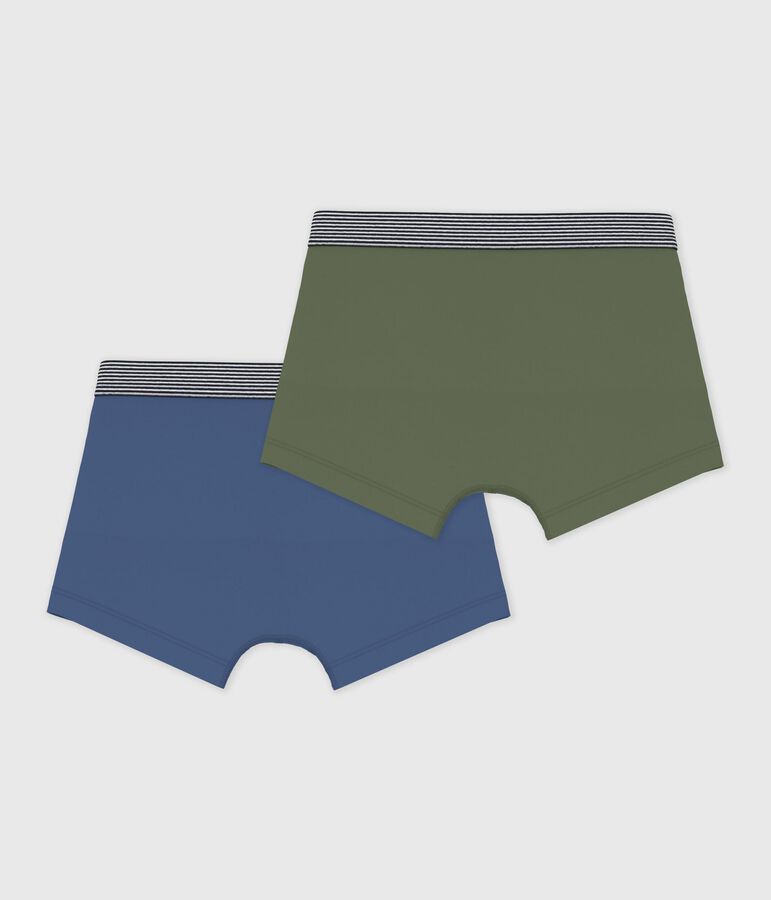 Pack of children's boxers in plain cotton and elastane multicolor