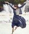 Women's long skirt. Petit bateau x Marie-Agnès Gillot SMOKING blue
