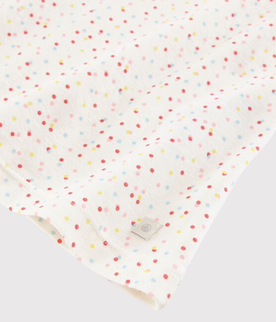 Girls' Multicoloured Spots Organic Cotton Nightdress MARSHMALLOW white/MULTICO white
