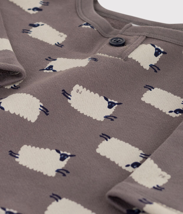 Babies' Sheep Print Fleece Sweatshirt grey/multicolor