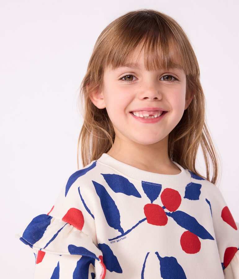 Children's printed cotton sweatshirt Ecru/multicolor