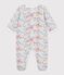 Babies' flower-print tube knit pyjama suit white/multicolor