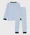 Children's stripy cotton pyjamas ADRIATIC /MARSHMALLOW