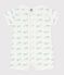 Babies' whale print cotton playsuit MARSHMALLOW /SPRAY