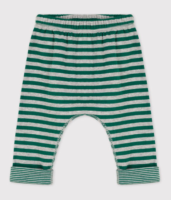 Babies' Stripy Tube Knit Trousers EVERGREEN /FUMEE