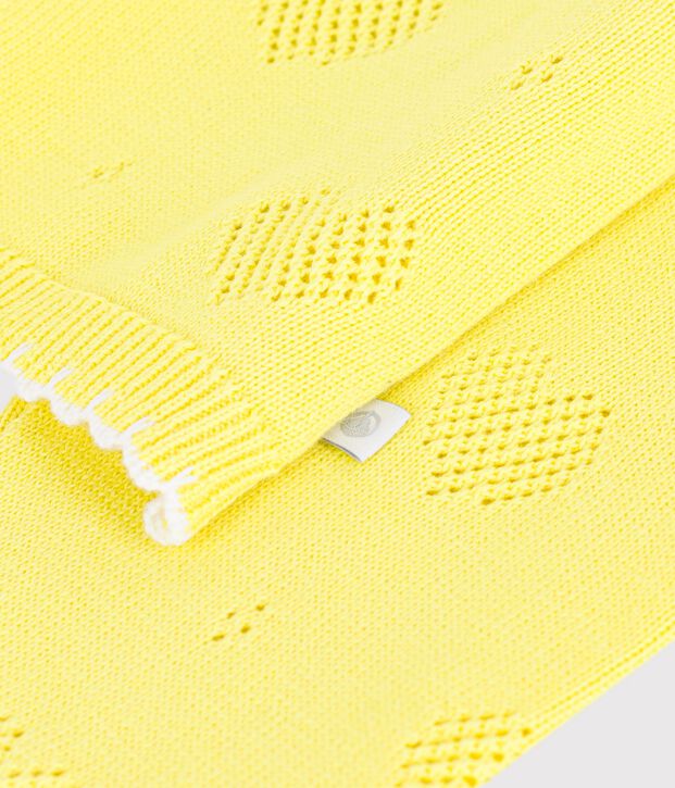 Children's plain cotton cardigan yellow