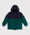 Children's plain colourblock puffer jacket green/blue