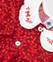 Babies' long-sleeved printed cotton dress with an embroidered collar AMARANTE red/TERKUIT